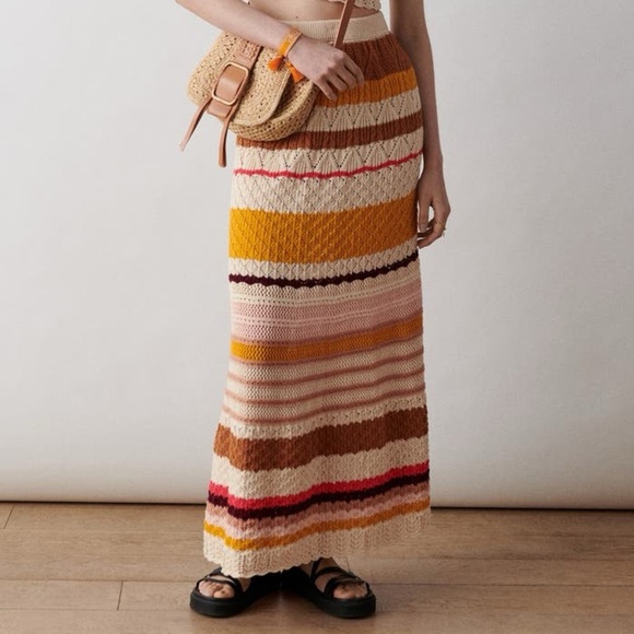 ba&sh Dresses & Skirts - Ba&sh• Jana Mix Stitch Cotton Maxi Skirt size small